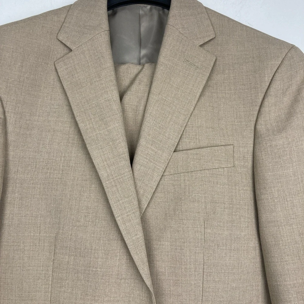 Kenneth Cole Reaction Mens Slim fit 2 Piece Suit 42S Pants 35W 32L Tan Brown